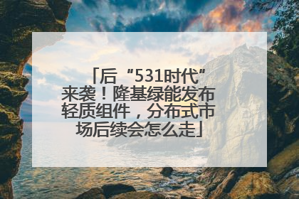 后“531时代”来袭！隆基绿能发布轻质组件，分布式市场后续会怎么走