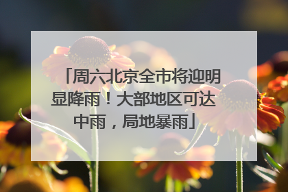 周六北京全市将迎明显降雨！大部地区可达中雨，局地暴雨