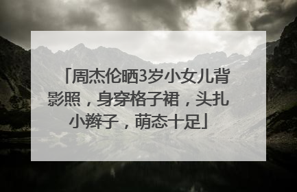 周杰伦晒3岁小女儿背影照，身穿格子裙，头扎小辫子，萌态十足