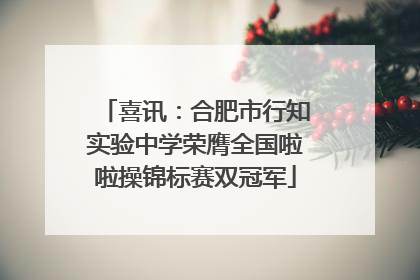 喜讯：合肥市行知实验中学荣膺全国啦啦操锦标赛双冠军