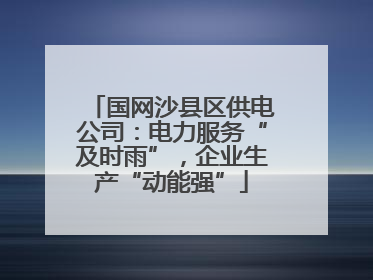 国网沙县区供电公司：电力服务“及时雨”，企业生产“动能强”