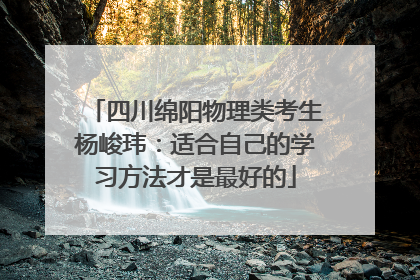 四川绵阳物理类考生杨峻玮：适合自己的学习方法才是最好的