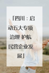 四川：启动五大专项治理 护航民营企业发展