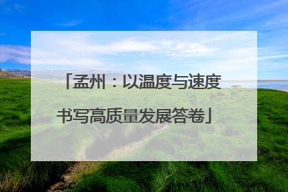 孟州：以温度与速度书写高质量发展答卷