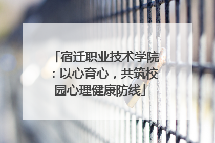 宿迁职业技术学院：以心育心，共筑校园心理健康防线