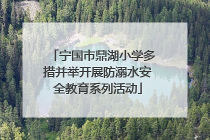 宁国市鼎湖小学多措并举开展防溺水安全教育系列活动