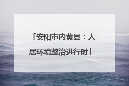 安阳市内黄县：人居环境整治进行时