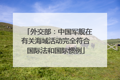 外交部：中国军舰在有关海域活动完全符合国际法和国际惯例