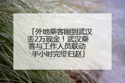 外地乘客刚到武汉丢2万现金！武汉乘客与工作人员联动 半小时完璧归赵