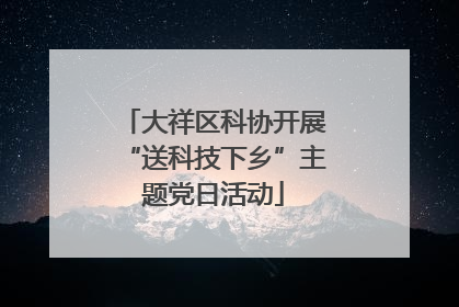 大祥区科协开展“送科技下乡”主题党日活动