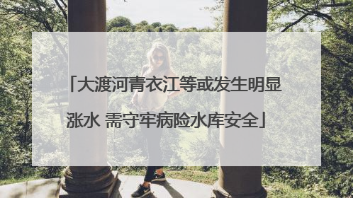 大渡河青衣江等或发生明显涨水 需守牢病险水库安全