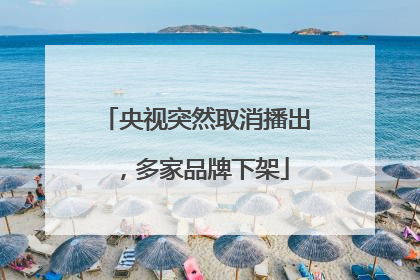 央视突然取消播出，多家品牌下架