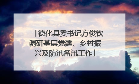德化县委书记方俊钦调研基层党建、乡村振兴及防汛备汛工作