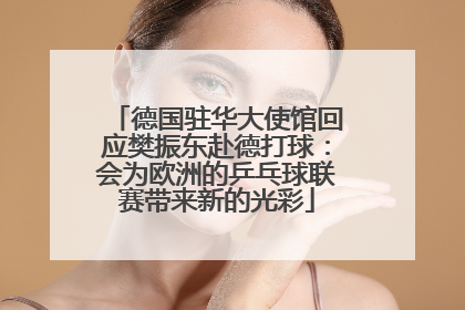 德国驻华大使馆回应樊振东赴德打球：会为欧洲的乒乓球联赛带来新的光彩
