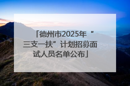 德州市2025年“三支一扶”计划招募面试人员名单公布