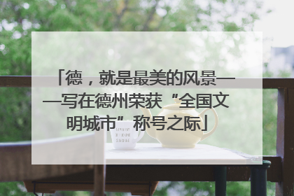德，就是最美的风景——写在德州荣获“全国文明城市”称号之际