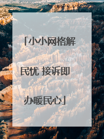 小小网格解民忧 接诉即办暖民心