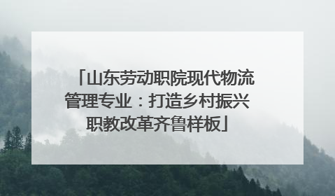 山东劳动职院现代物流管理专业：打造乡村振兴职教改革齐鲁样板