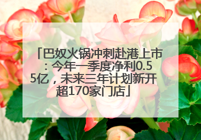 巴奴火锅冲刺赴港上市：今年一季度净利0.55亿，未来三年计划新开超170家门店