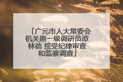 广元市人大常委会机关原一级调研员谭林德 接受纪律审查和监察调查
