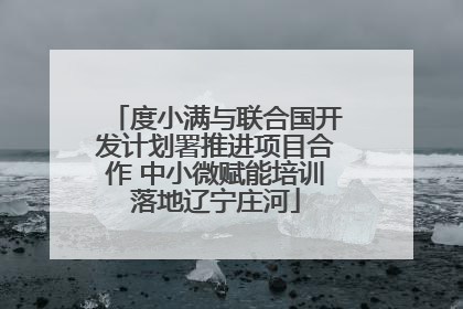 度小满与联合国开发计划署推进项目合作 中小微赋能培训落地辽宁庄河