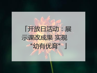 开放日活动：展示课改成果 实现“幼有优育”