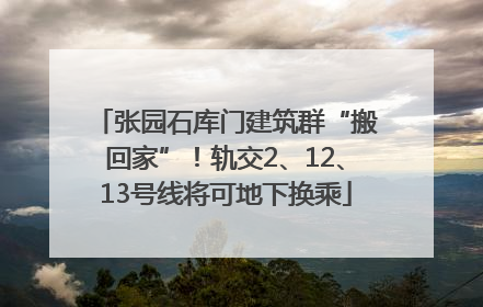 张园石库门建筑群“搬回家”！轨交2、12、13号线将可地下换乘