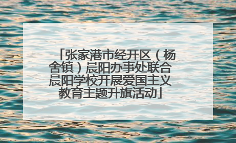 张家港市经开区（杨舍镇）晨阳办事处联合晨阳学校开展爱国主义教育主题升旗活动