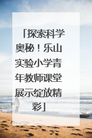 探索科学奥秘！乐山实验小学青年教师课堂展示绽放精彩