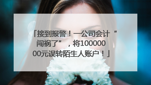 接到报警！一公司会计“闯祸了”，将10000000元误转陌生人账户！