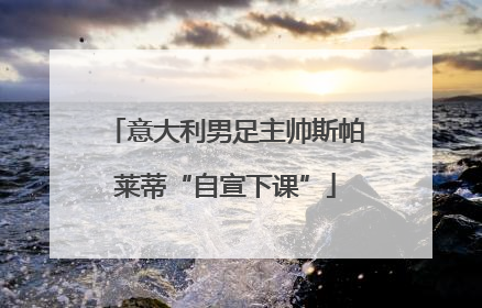 意大利男足主帅斯帕莱蒂“自宣下课”