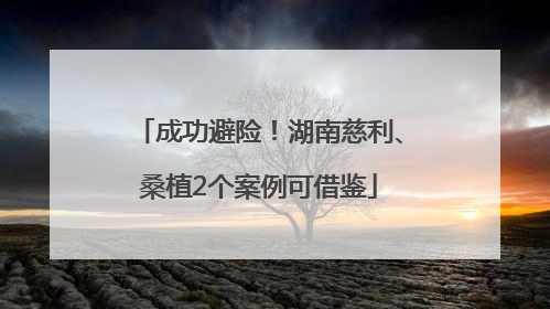 成功避险！湖南慈利、桑植2个案例可借鉴