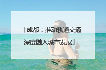 成都：推动轨道交通深度融入城市发展