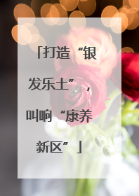 打造“银发乐土”，叫响“康养新区”