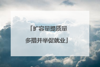 扩容量提质量 多措并举促就业