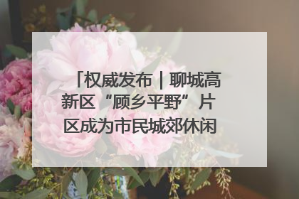 权威发布｜聊城高新区“顾乡平野”片区成为市民城郊休闲全新目的地