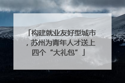 构建就业友好型城市，苏州为青年人才送上四个“大礼包”