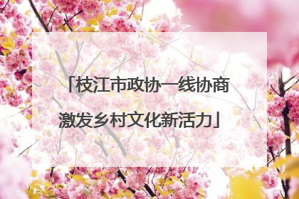 枝江市政协一线协商激发乡村文化新活力