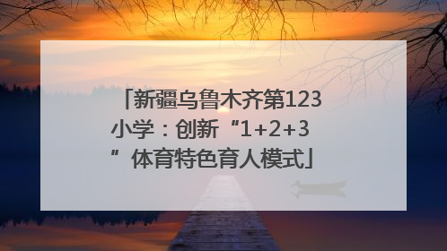 新疆乌鲁木齐第123小学：创新“1+2+3”体育特色育人模式