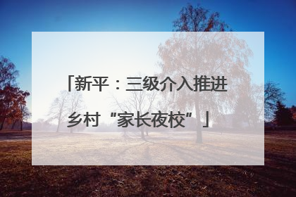 新平：三级介入推进乡村“家长夜校”