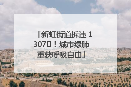 新虹街道拆违 1307㎡！城市绿肺重获呼吸自由