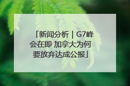 新闻分析｜G7峰会在即 加拿大为何要放弃达成公报