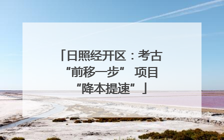 日照经开区：考古“前移一步” 项目“降本提速”