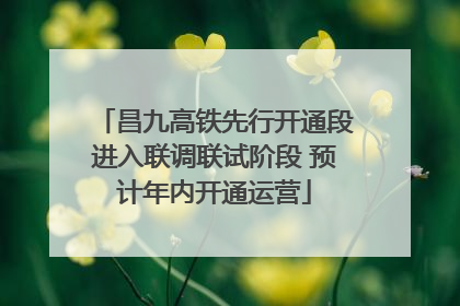 昌九高铁先行开通段进入联调联试阶段 预计年内开通运营