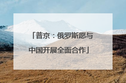 普京：俄罗斯愿与中国开展全面合作
