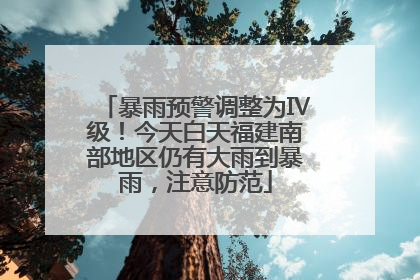 暴雨预警调整为Ⅳ级！今天白天福建南部地区仍有大雨到暴雨，注意防范