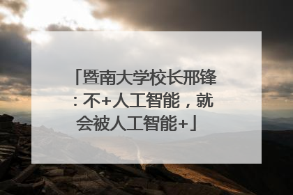 暨南大学校长邢锋：不+人工智能，就会被人工智能+