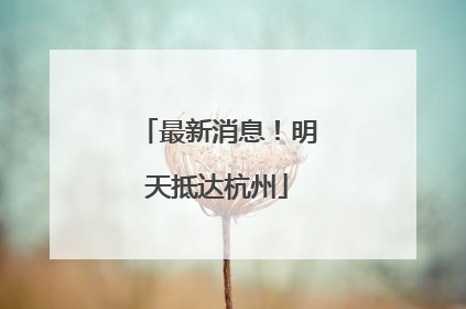 最新消息！明天抵达杭州