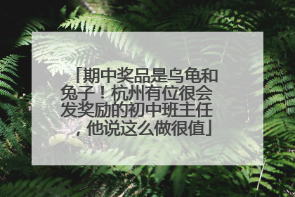 期中奖品是乌龟和兔子！杭州有位很会发奖励的初中班主任，他说这么做很值
