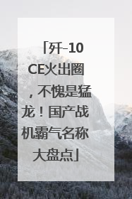 歼-10CE火出圈，不愧是猛龙！国产战机霸气名称大盘点